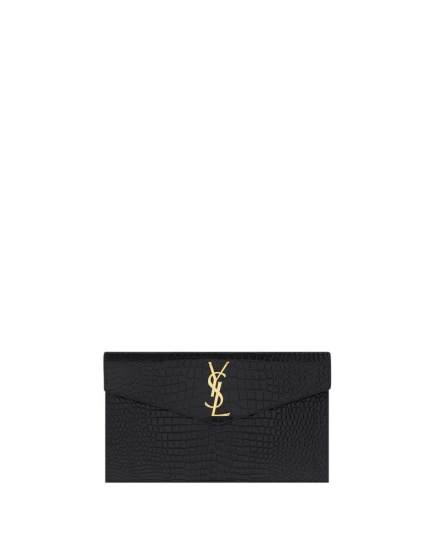 Saint Laurent Black Calf Leather Bos Taurus Clutch Bag