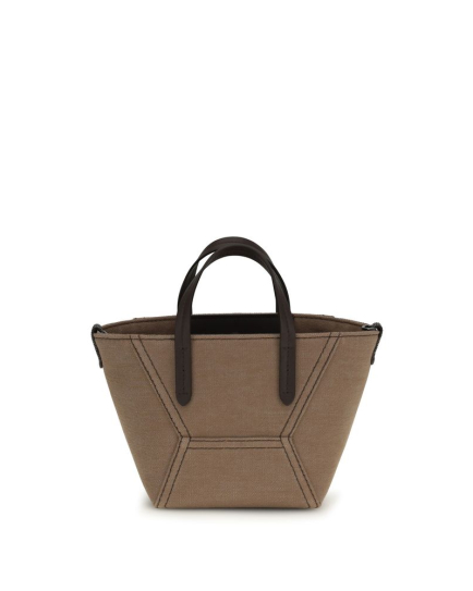 Brunello Cucinelli Beige Fabric Shoulder Bag