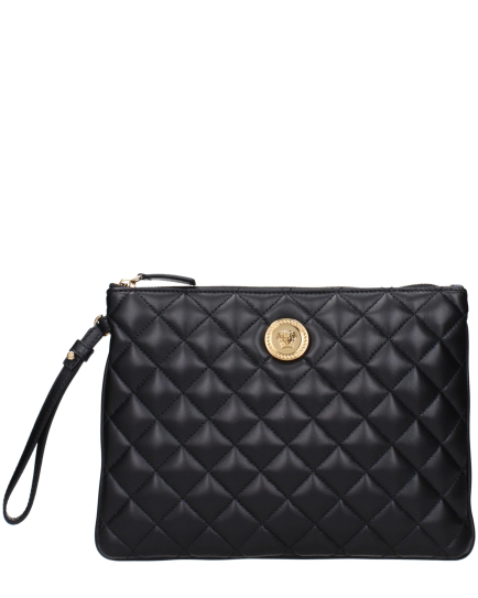 Versace Black Leather Clutch Bag