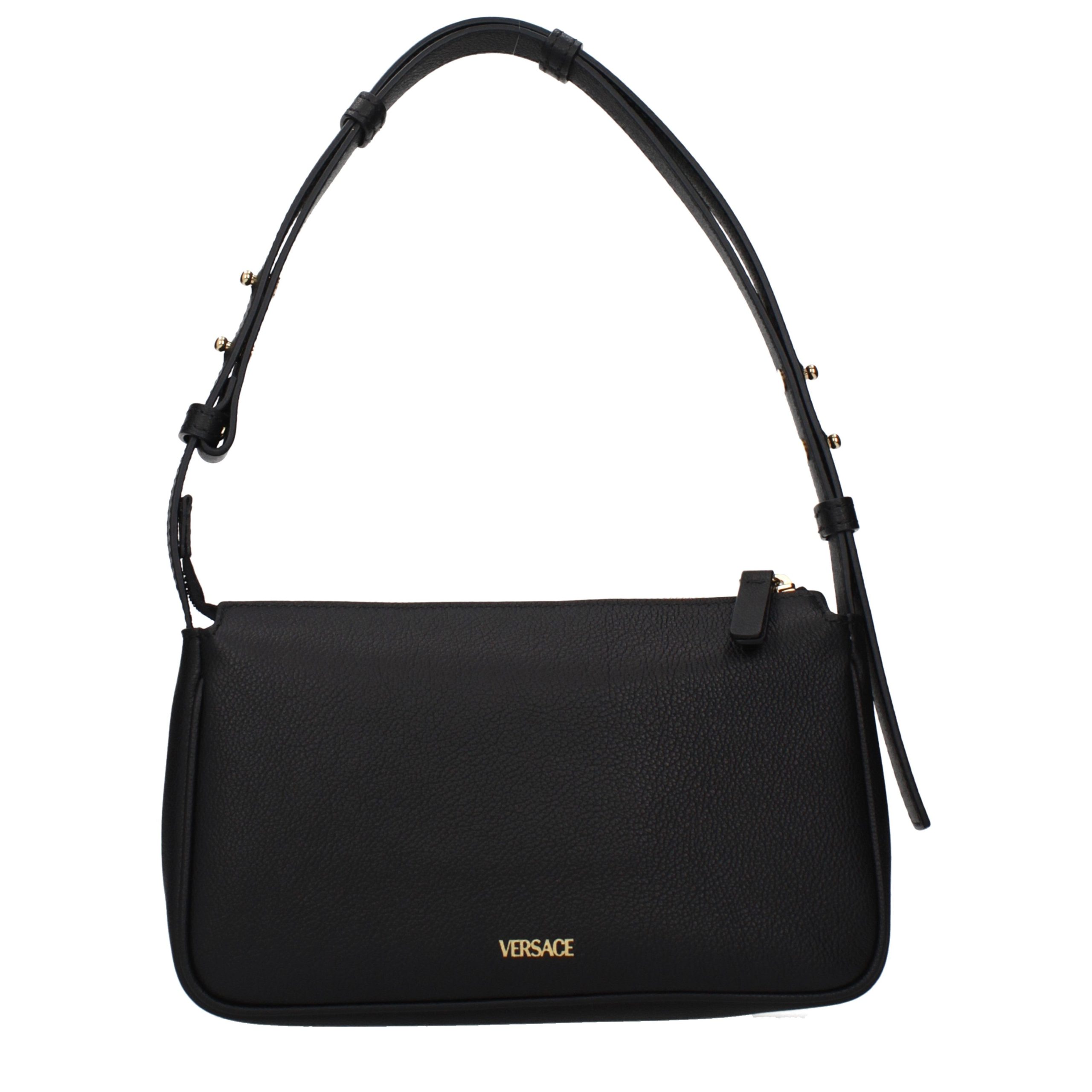 Versace Black Leather Shoulder Bag - Image 3