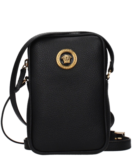 Versace Black Leather Crossbody Bag