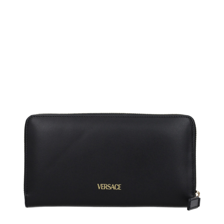 Versace Black Leather Wallet - NADANOIR