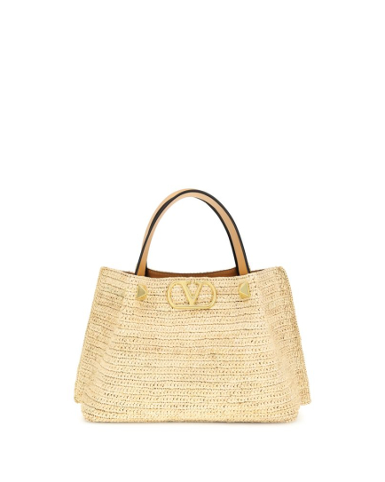 Valentino Garavani Natural Raffia Shoulder Bag